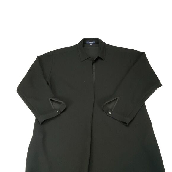 Madewell Shirt Dress Womens Medium Black Collared Button Fron Slit - Picture 11 of 16
